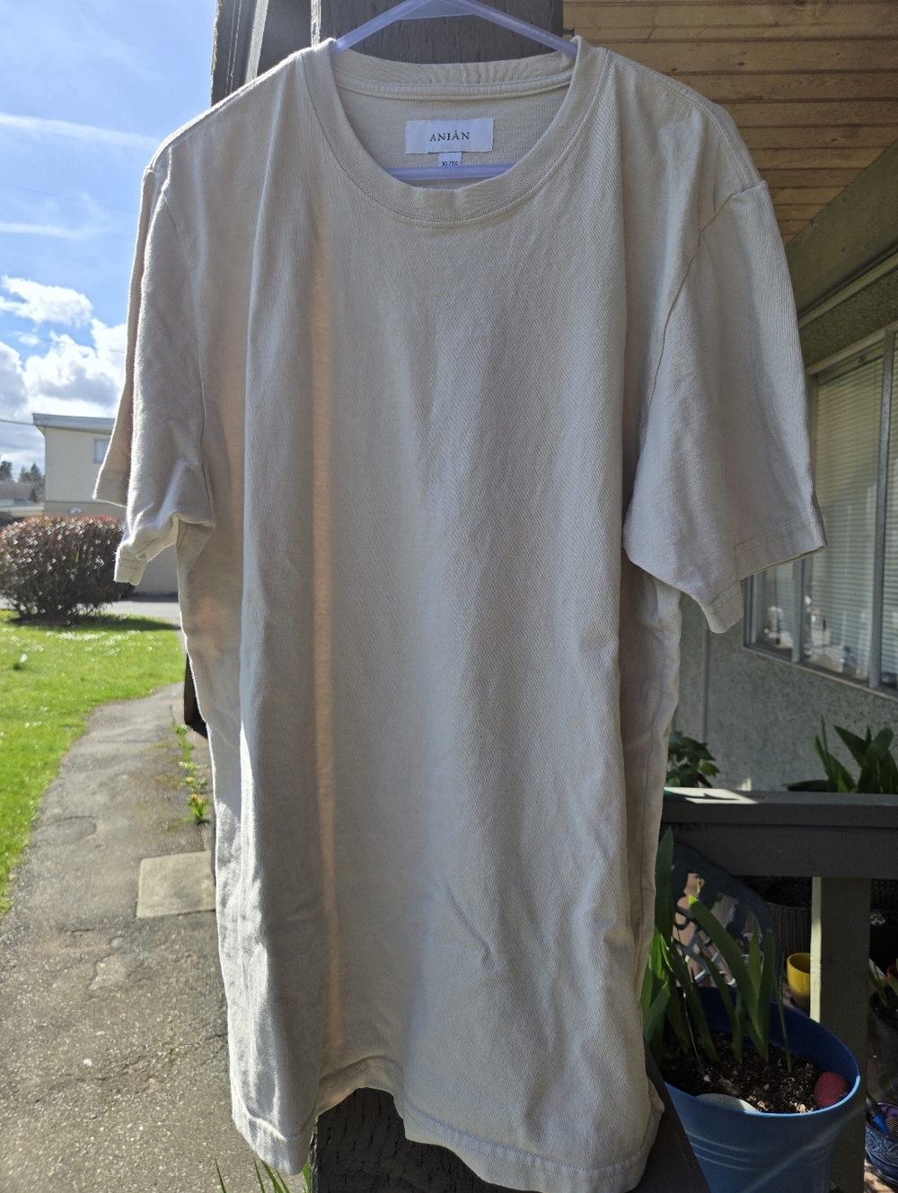 Anian Men's Crew Neck T-Shirt in Light Beige